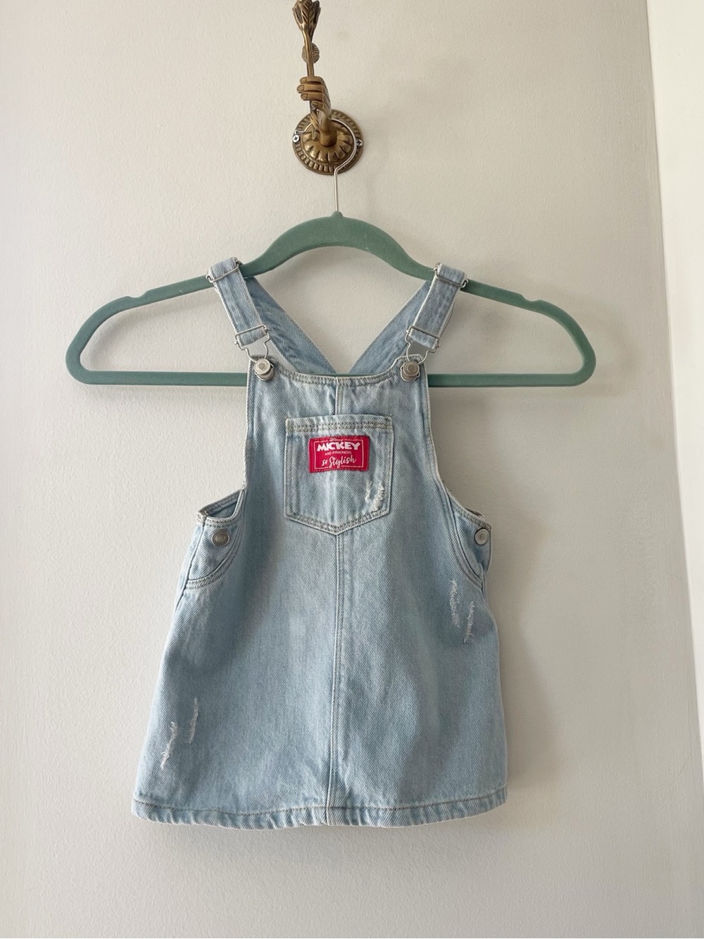 Zara X Disney Minnie Mouse Denim Jumper Overall Dress | 18-24m